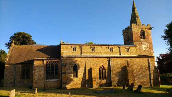 St Faith's church, Kilsby, from the north, showing the chancel, nave and north aisle
