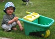Thomas and wheelbarrow, July 2004